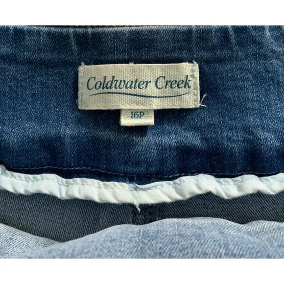 NWOT COLDWATER CREEK Womens' Petals & Patches Embroidered Pull On Jeans Sz 16P - Picture 7 of 8
